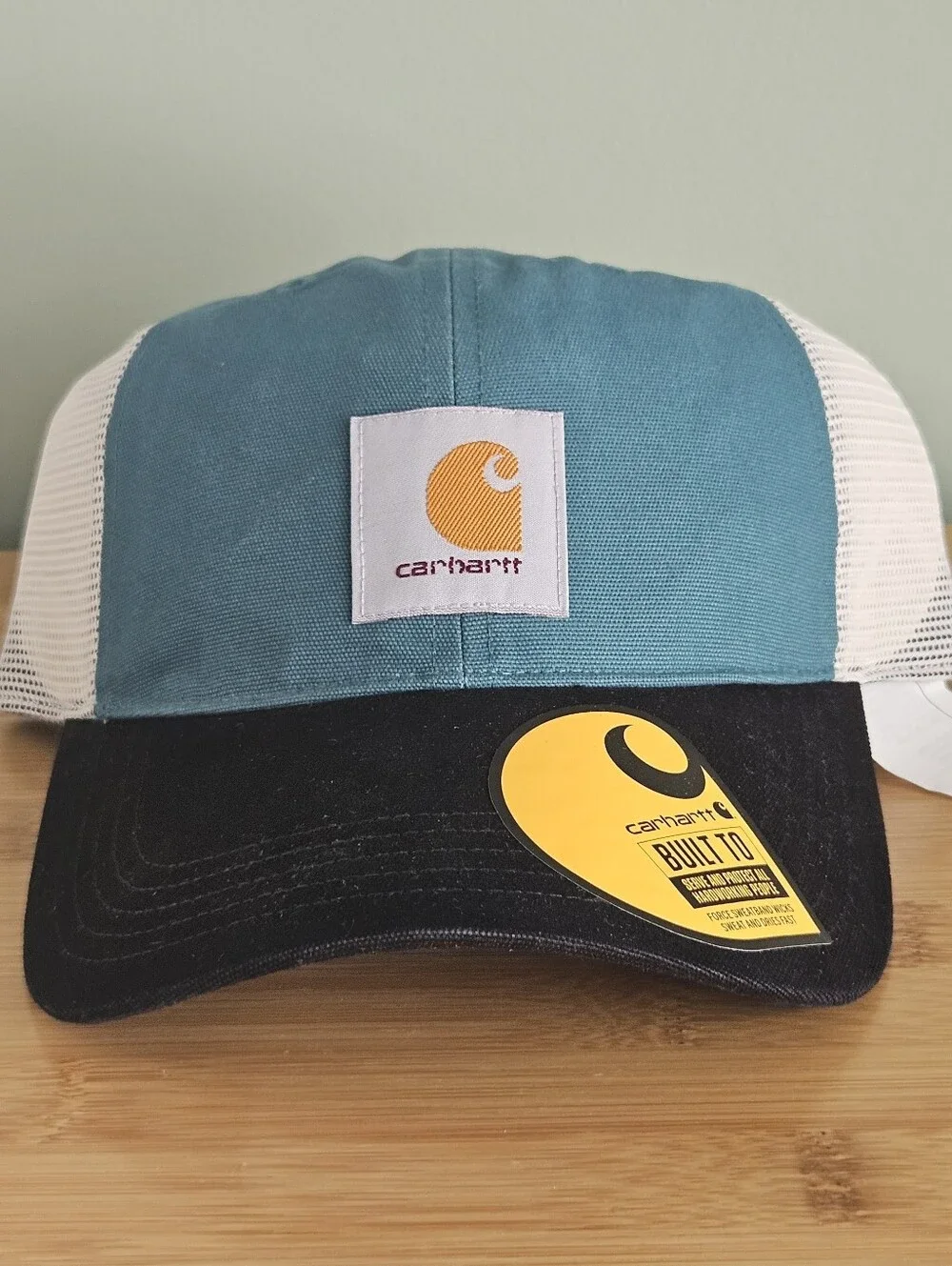 Carhartt Men's Teal and Black Mesh-Back Trucker Cap